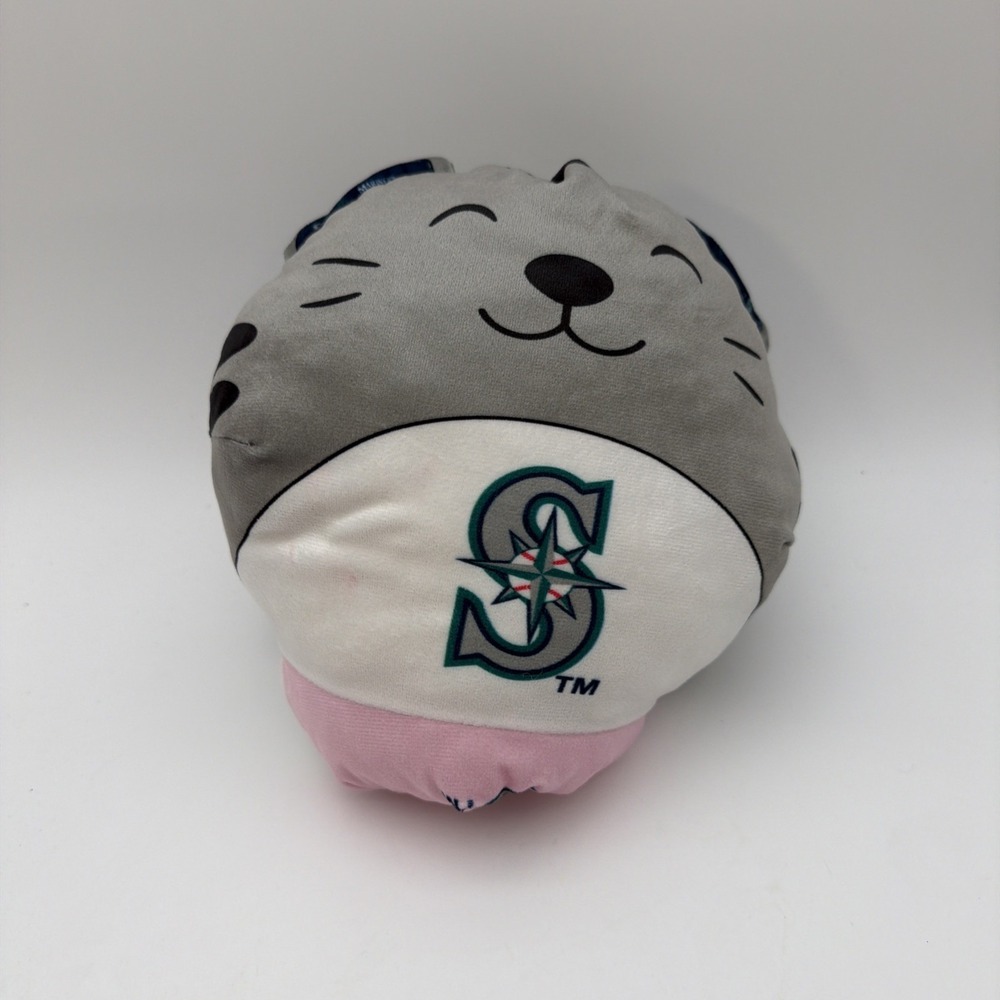 Squishmallows Seattle Mariners Gray Cat Plush Toy Baseball Sports Stuffed Animal